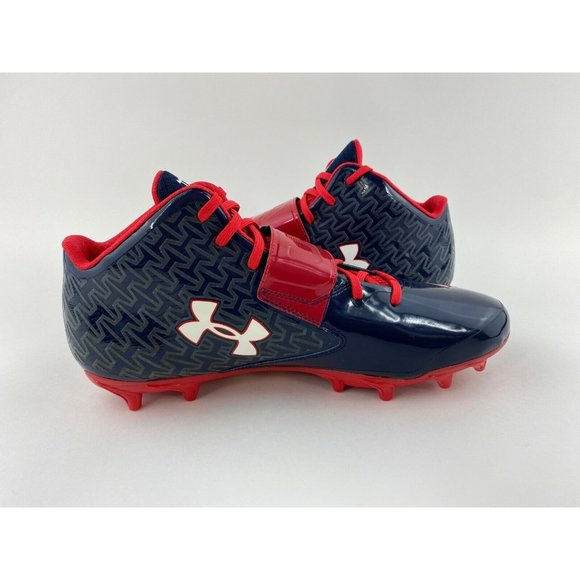 Under Armour Nitro Spine Men's Size 12.5 Football Cleats Navy Red - Picture 9 of 10